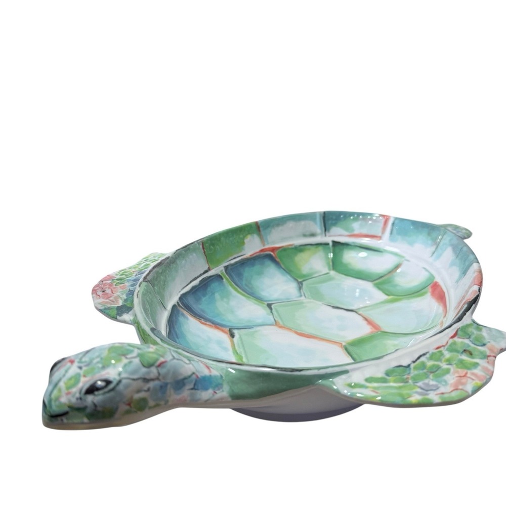 Tracy‎ Flickinger Certified International Melamine Sea Turtle Serving Bowl NEW